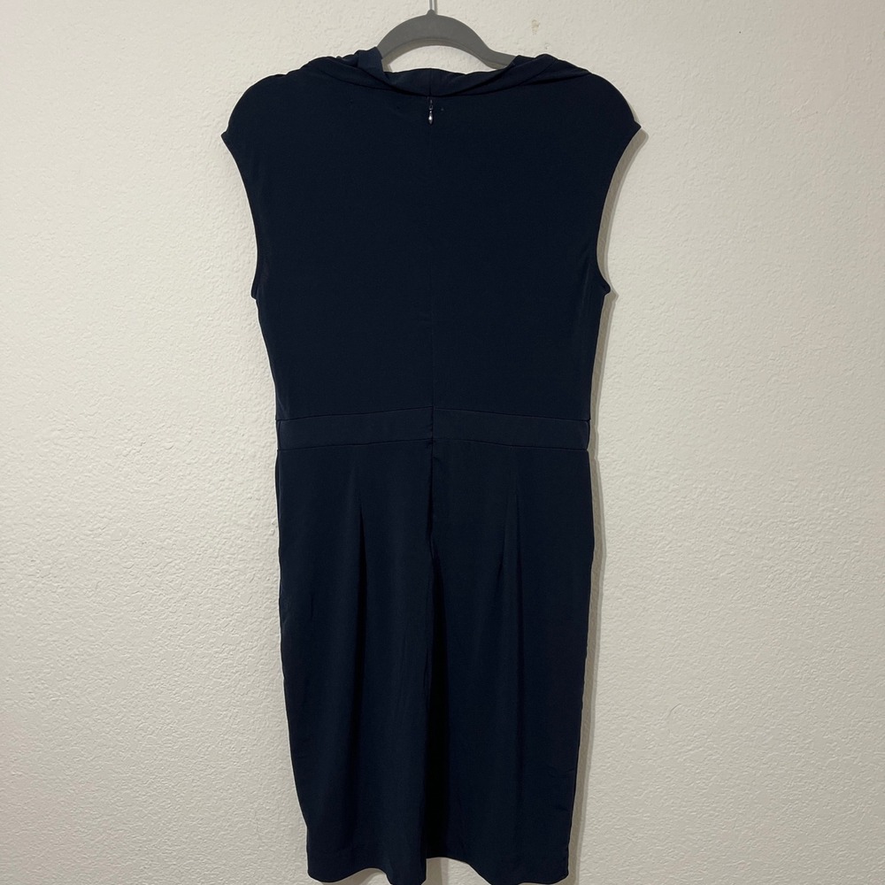 Banana Republic Navy Sheath Dress Size 8 Stretch Career Cocktail Pockets - Picture 3 of 8